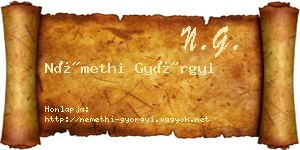 Némethi Györgyi névjegykártya